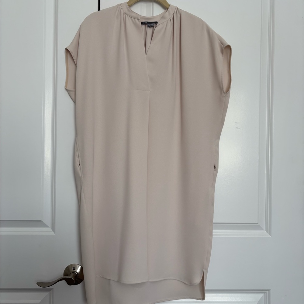 Vince cream sleeveless with faux collar